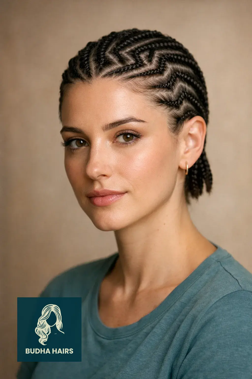 30 Fierce Viking Hairstyles for Women with Short Hair - Braids & Cuts 21 Zig-Zag Scalp Braids
