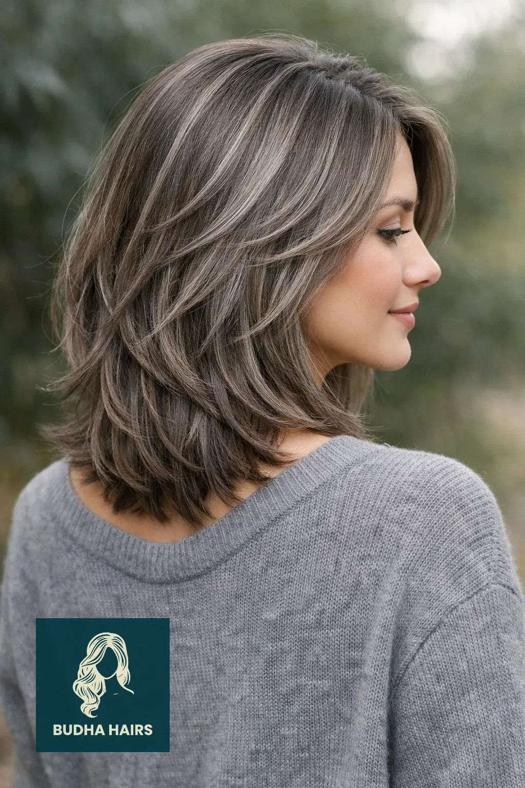30 Best Brown Hair with Silver Highlights Ideas for 2026 19 Ashy Mushroom with Silver Teasylights