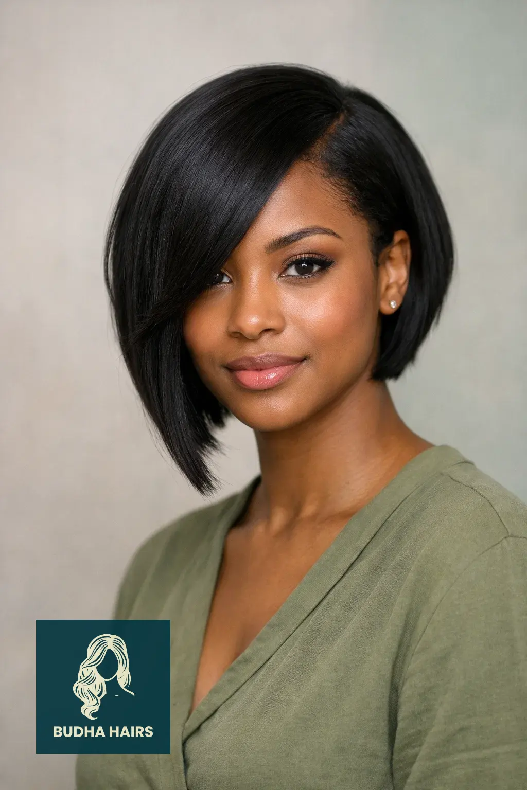 30 Chic Elegant Hairstyles for Black Women That Exude Confidence 26 Asymmetrical Bob with Deep Side Part