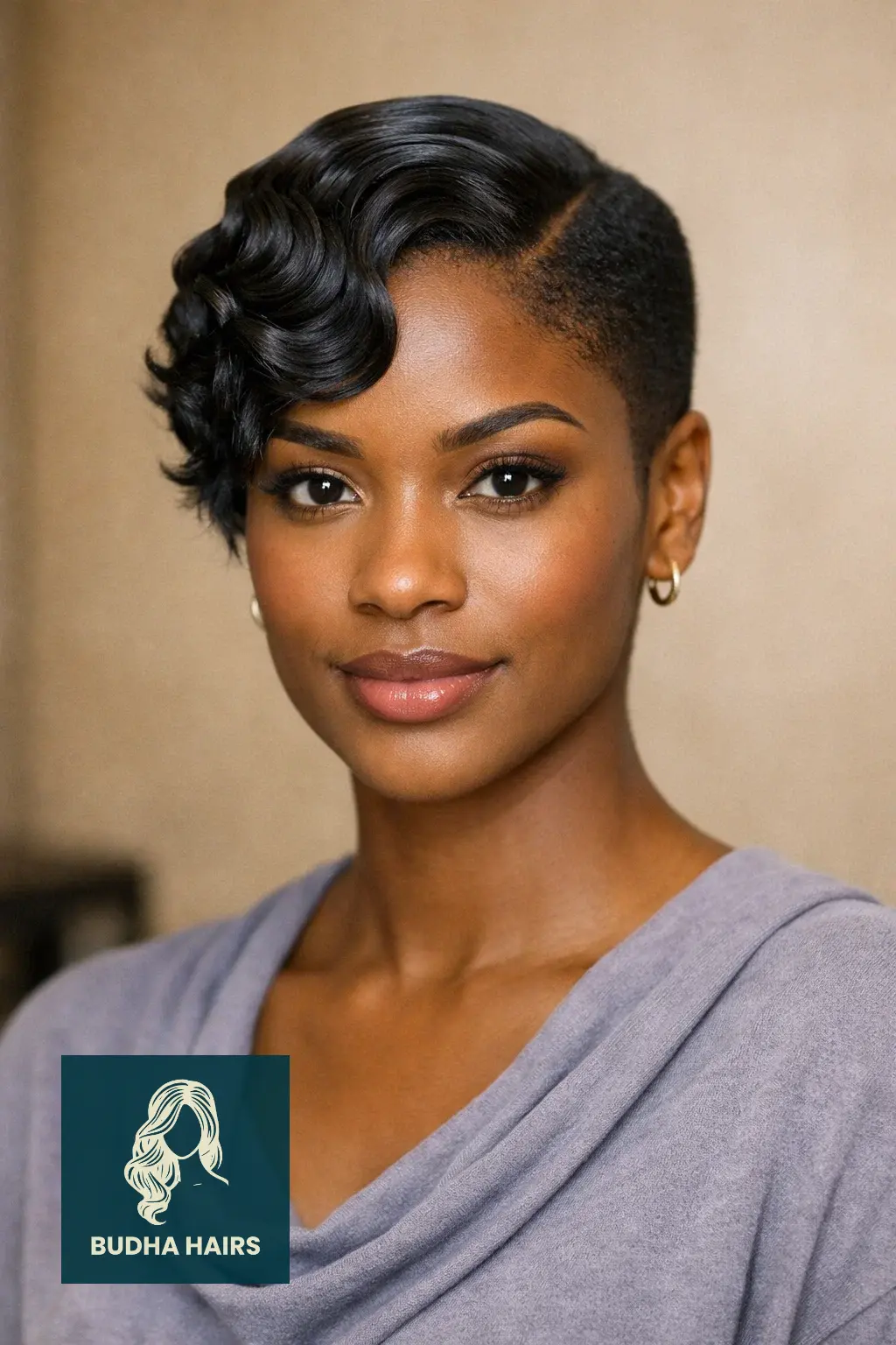 30 Chic Elegant Hairstyles for Black Women That Exude Confidence 16 Asymmetrical Cut with Finger Waves