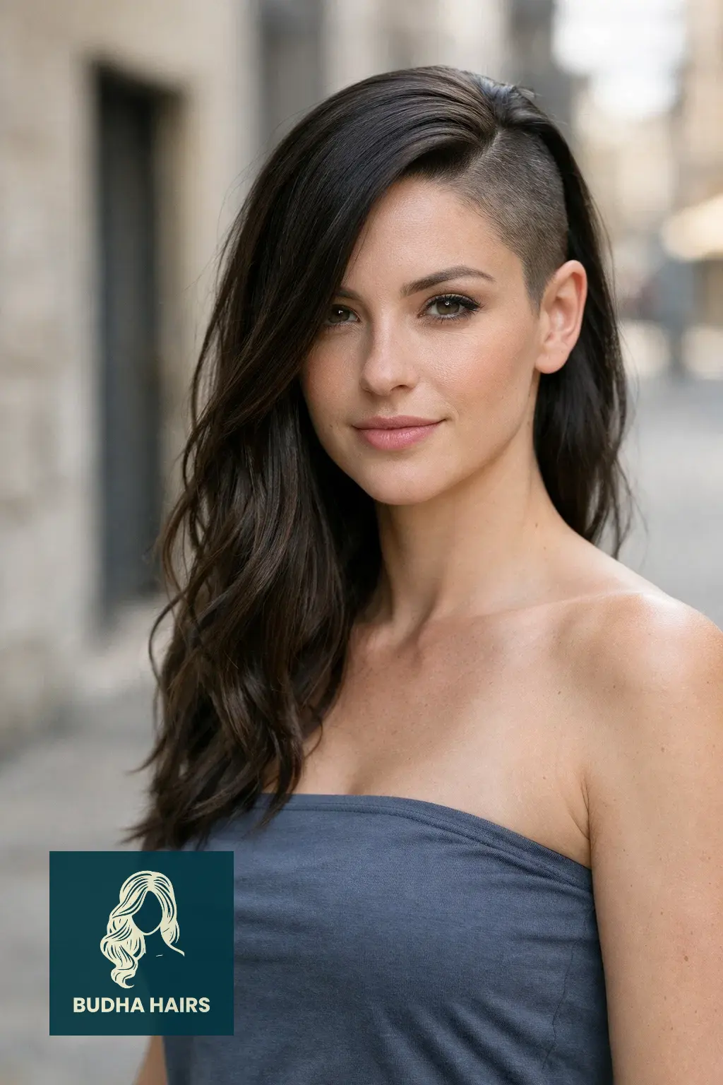 30 Stunning Prom Hairstyles for Strapless Dresses That Turn Heads 29 symmetrical Faux Side Shave