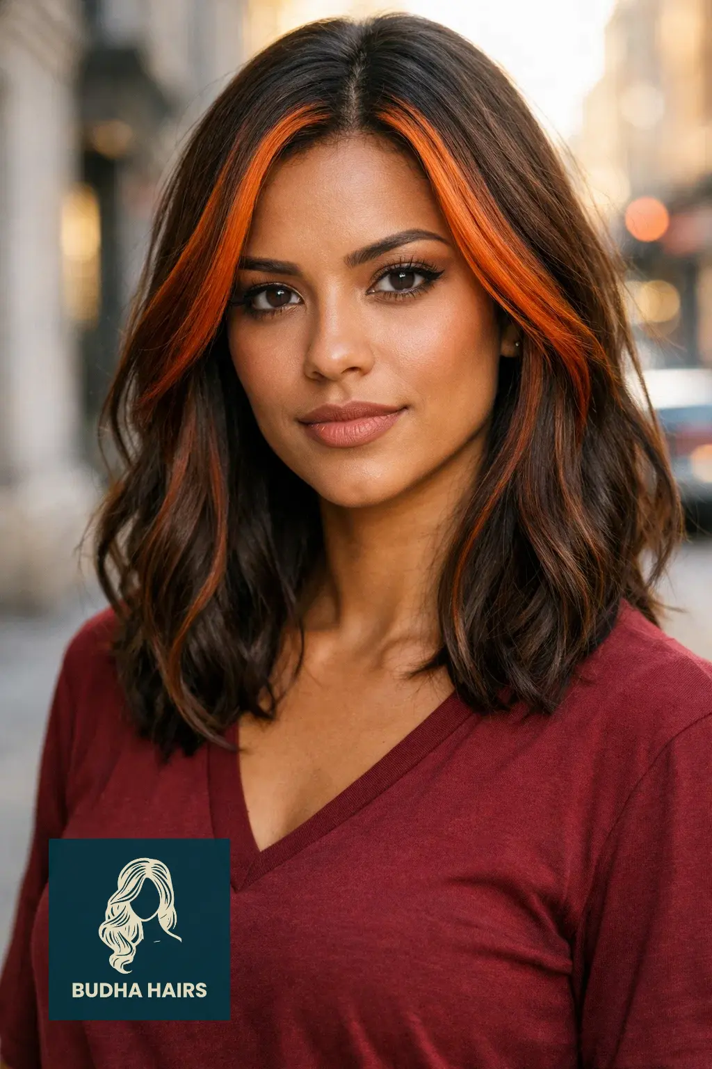 35 Best Hair Color for Brown Skin: Top Ideas for 2026 9 Auburn "Money Piece" for Impact