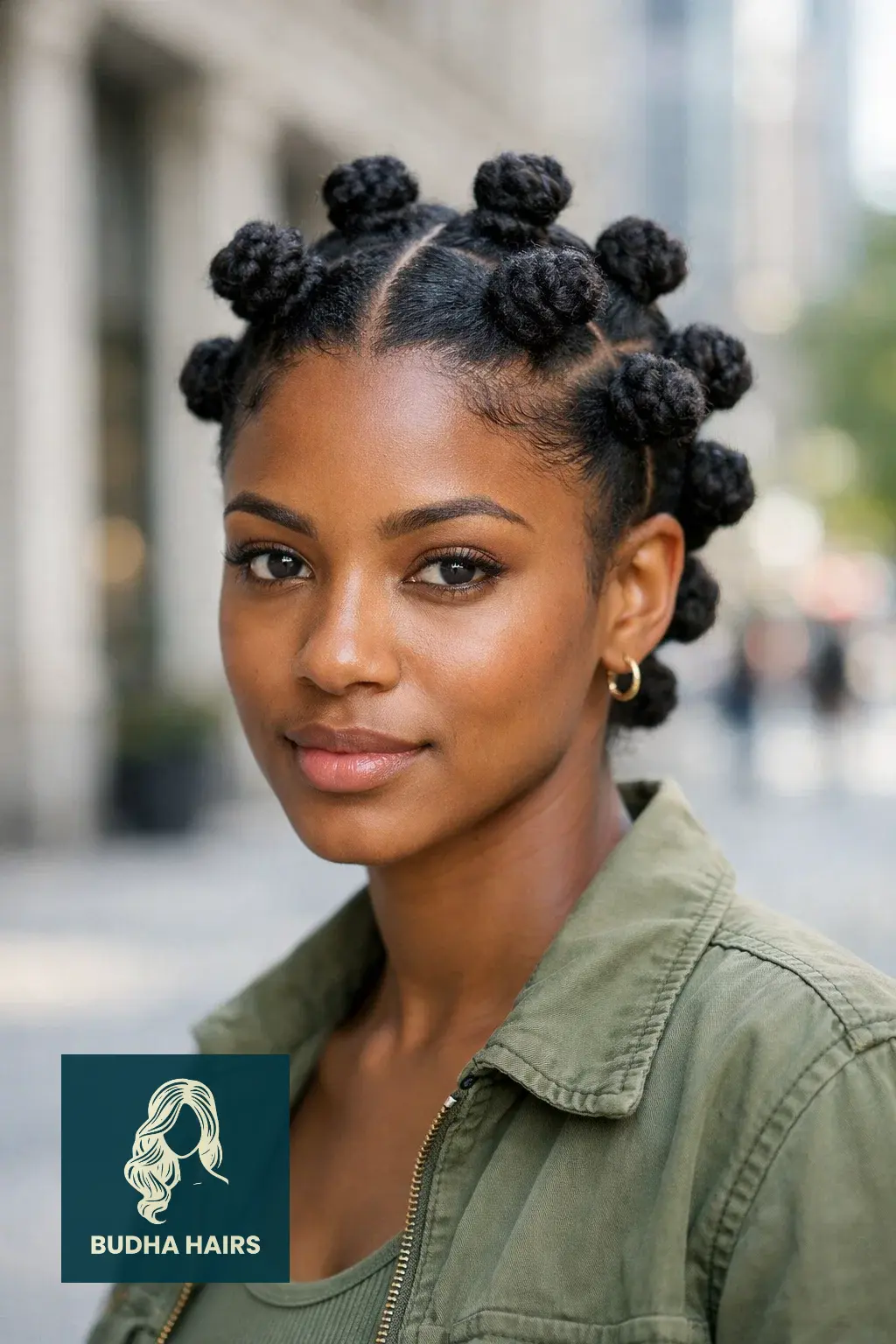 Middle Part Hairstyles for Black Women: 30 Best Trendy Styles 14 Bantu Knots on a Middle Part Grid