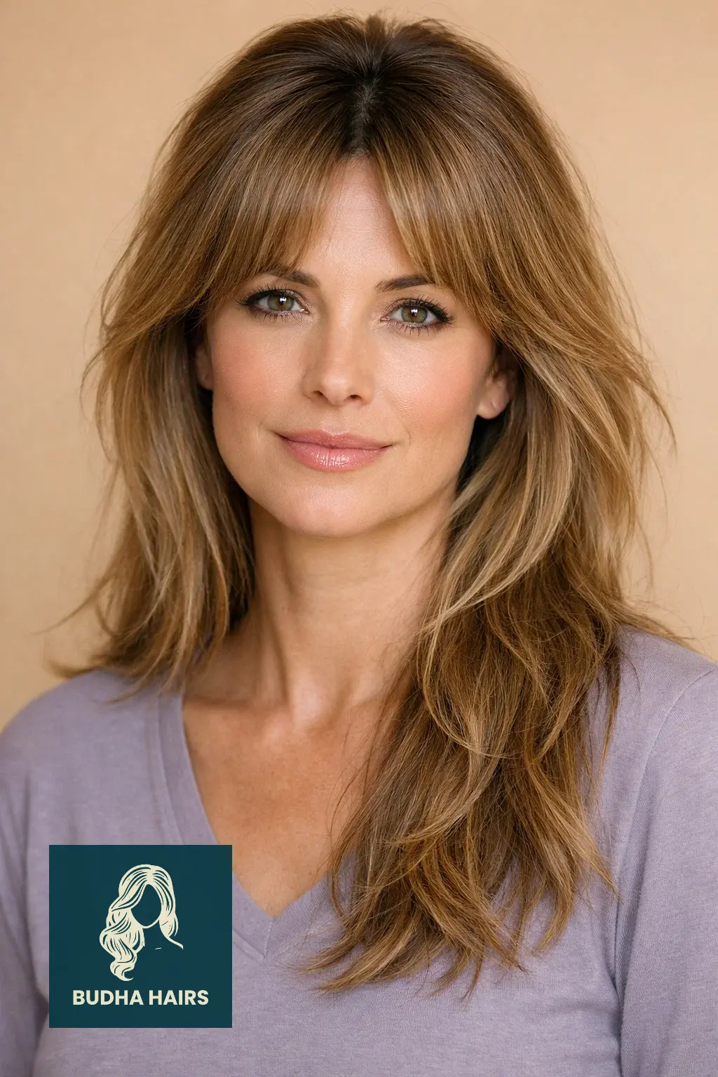 25 Bangs for Older Women with Long Hair That Look Youthful 5 Bardot Bangs (Center-Parted Volume)