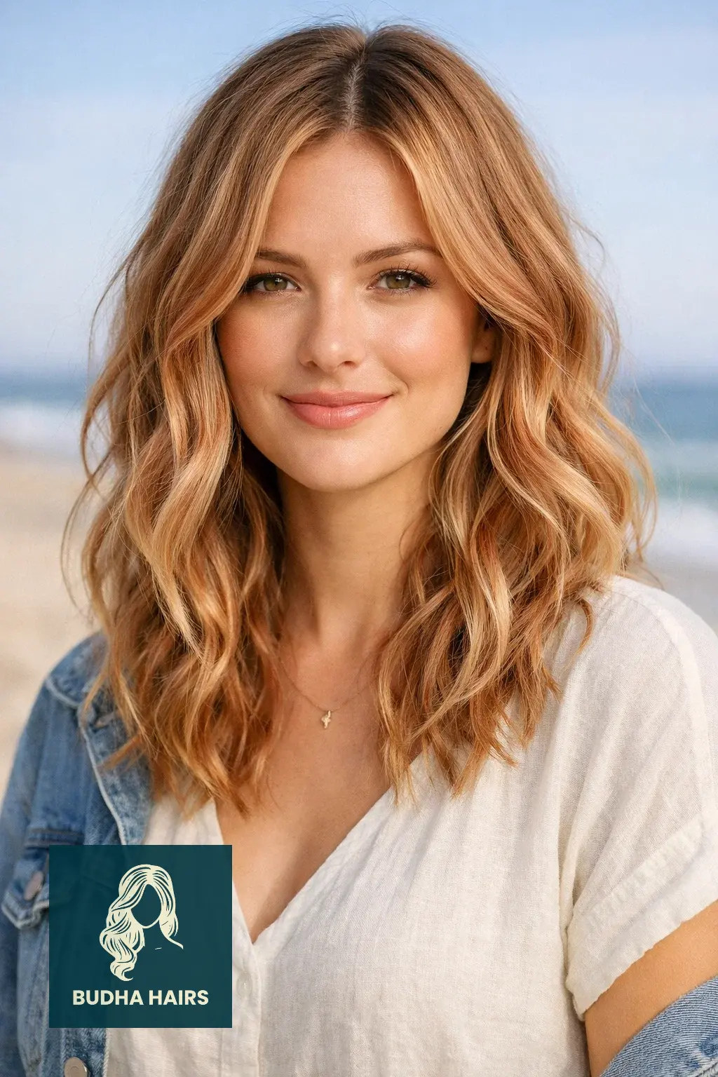 Strawberry Blonde Balayage: 25 Stunning Ideas for a 2026 Glow 1 Beachy Waves with Rose Gold Accents