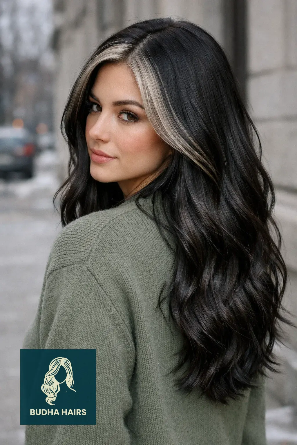 30 Best Winter Highlights for Brown Hair for an Expensive Look 24 Black-Brown with a "Diamond-Ash" Money Piece