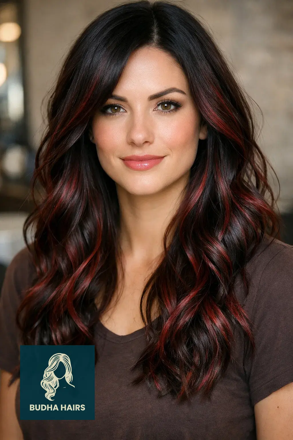 30 Best Cherry Cola Balayage Ideas for a Bold Look 2026 29 Black-Chocolate with "Carbonated" Painting