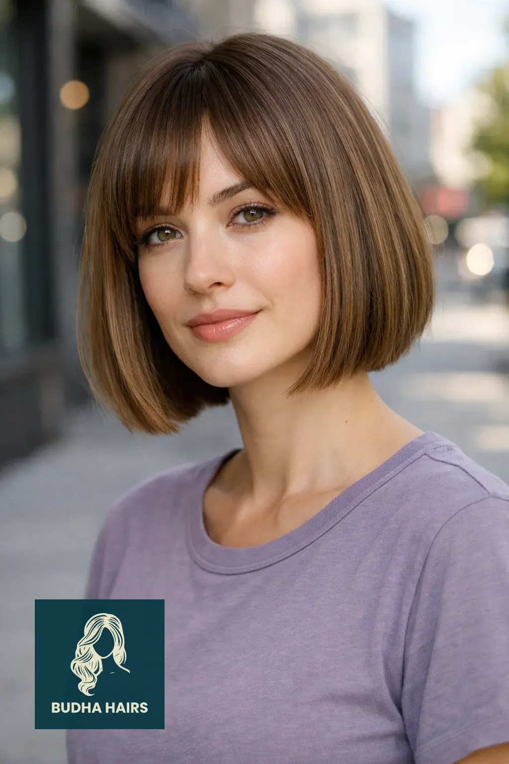 25 Flawless Fine Hair with Bangs Hairstyles: Volumizing Looks 2026 21 Blunt Bob with Curtain Bangs