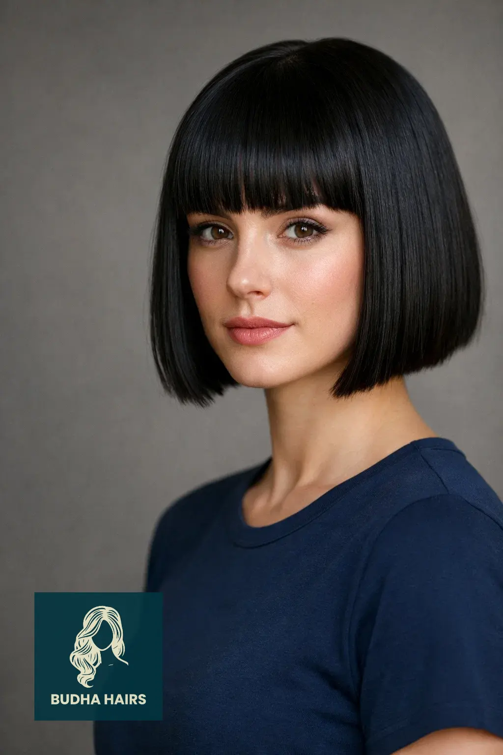 35 Best Bob Hairstyles with Bangs to Try Now 2 Blunt Bob with Straight-Across Fringe
