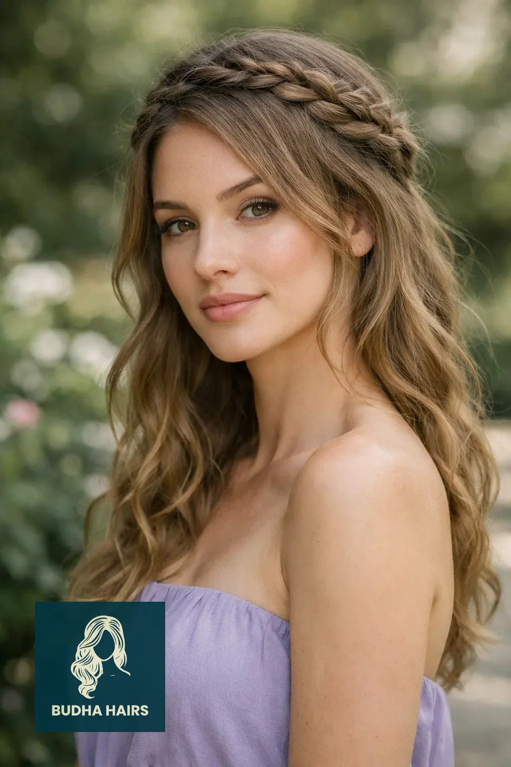 30 Stunning Prom Hairstyles for Strapless Dresses That Turn Heads 25 Braided Crown with Loose Waves