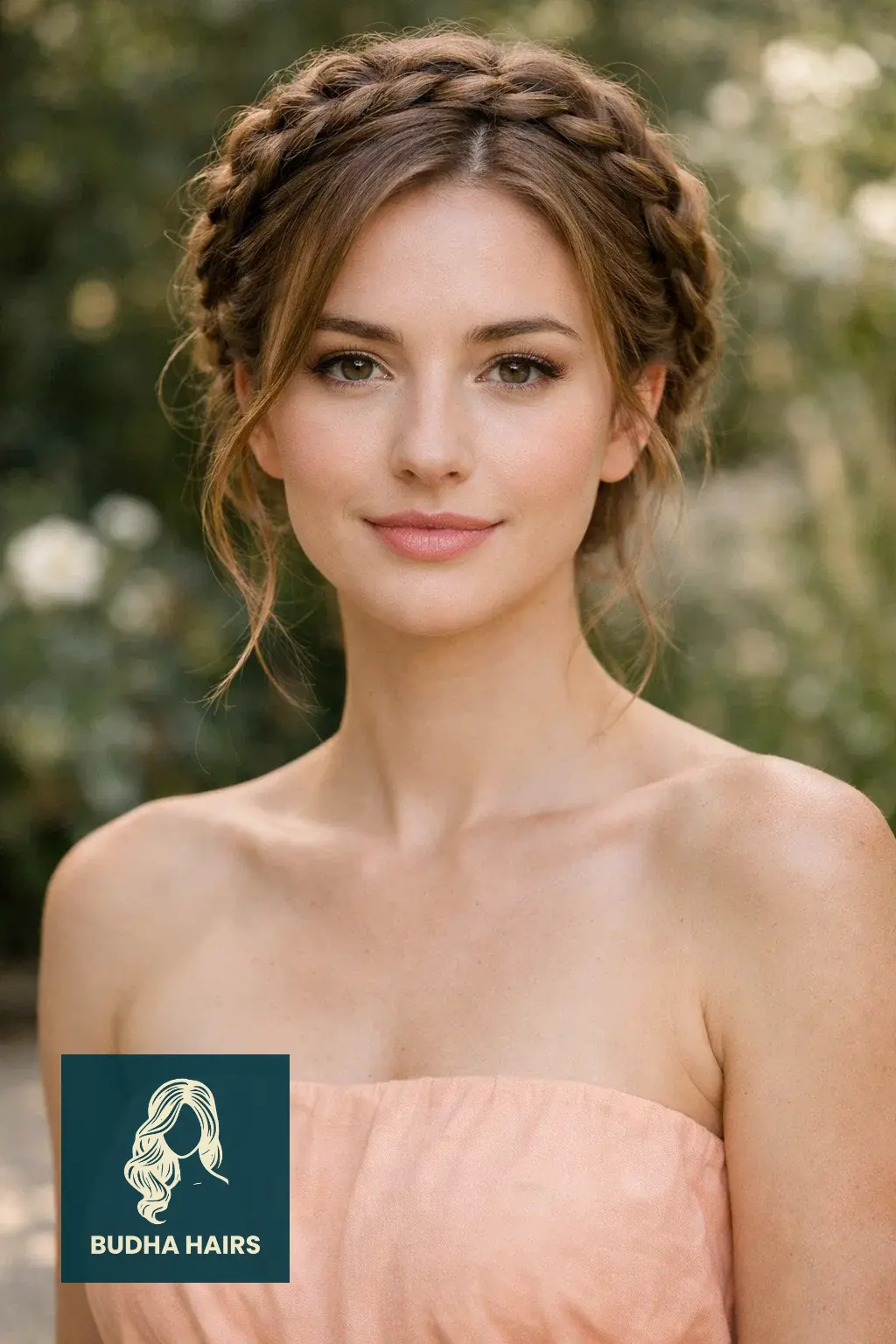 30 Stunning Prom Hairstyles for Strapless Dresses That Turn Heads 16 Braided Halo Updo