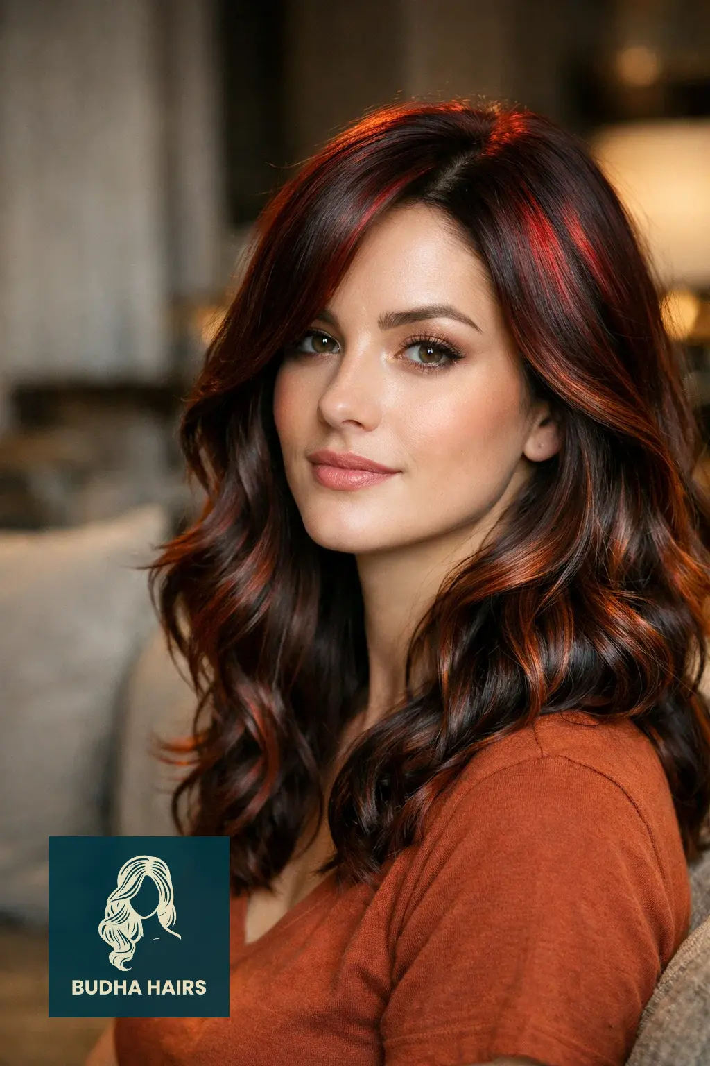 30 Best Cherry Cola Balayage Ideas for a Bold Look 2026 11 ronze-Cola with Ruby "Halo" Illumination
