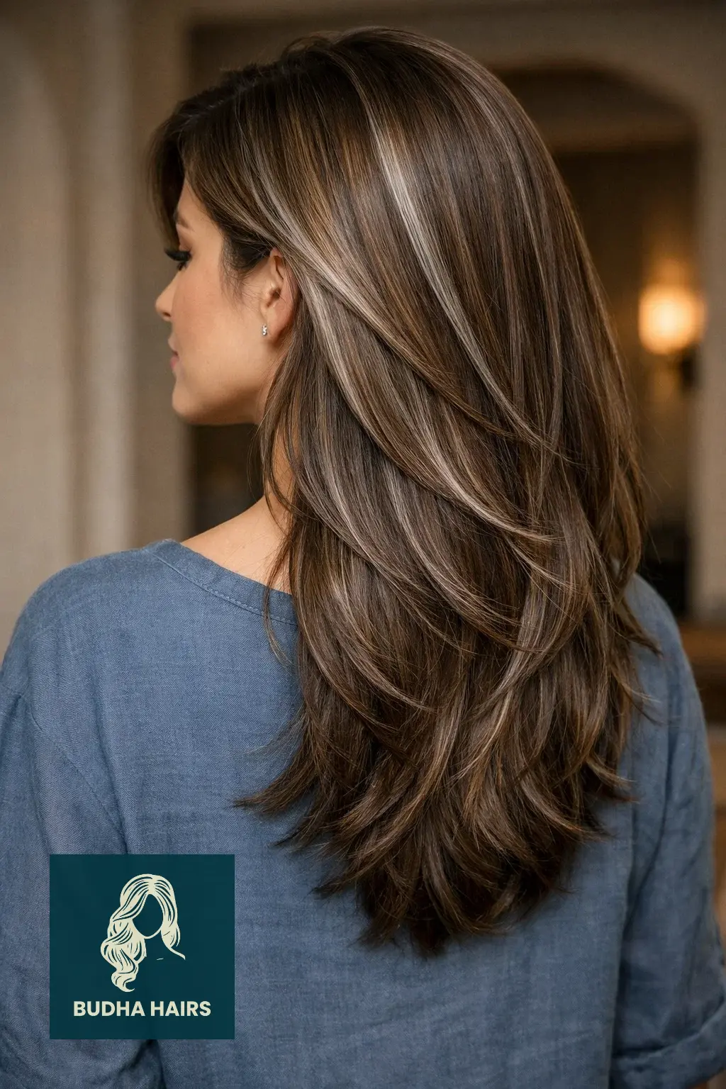 30 Best Brown Hair with Silver Highlights Ideas for 2026 11 Bronze-Toned Brown with Silver Accents