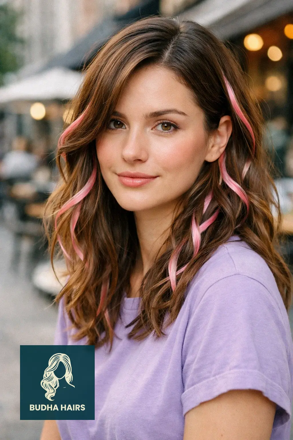 30 Best Pink Highlights in Brown Hair: Top Ideas for 2026 6 Bubblegum Pink "Ribbon" Highlights