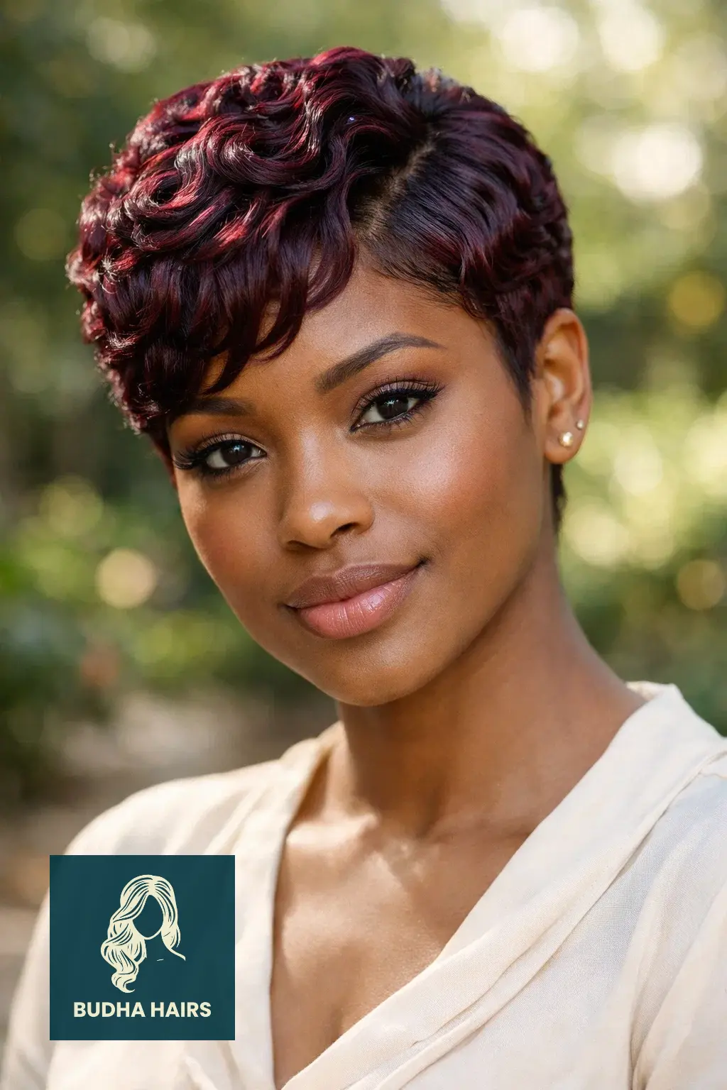 30 Pixie Hairstyles for Black Women That Look Stunning 9 Burgundy Deep-Wave Pixie