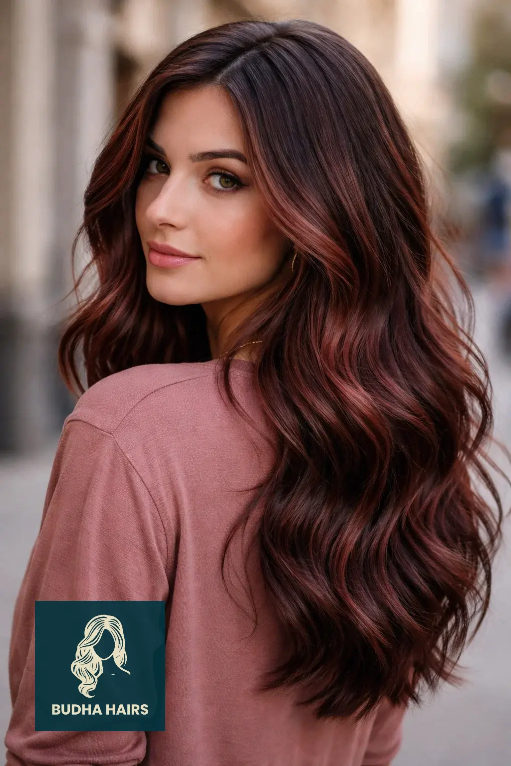 30 Best Cherry Cola Balayage Ideas for a Bold Look 2026 4 Burnt Cherry Babylights on Mahogany Tones