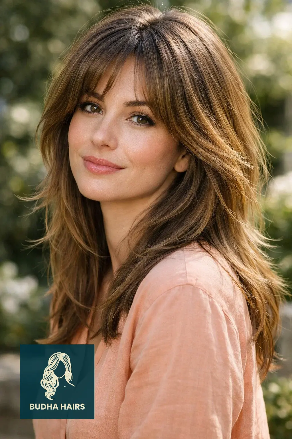 30 Face Framing Layers with Bangs That Add Soft Texture 5 Butterfly Cut with Feathered Bangs