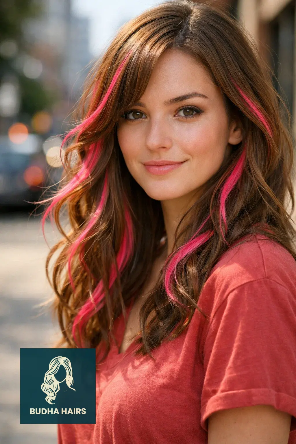 30 Best Pink Highlights in Brown Hair: Top Ideas for 2026 26 Candy Apple Pink Ribbons
