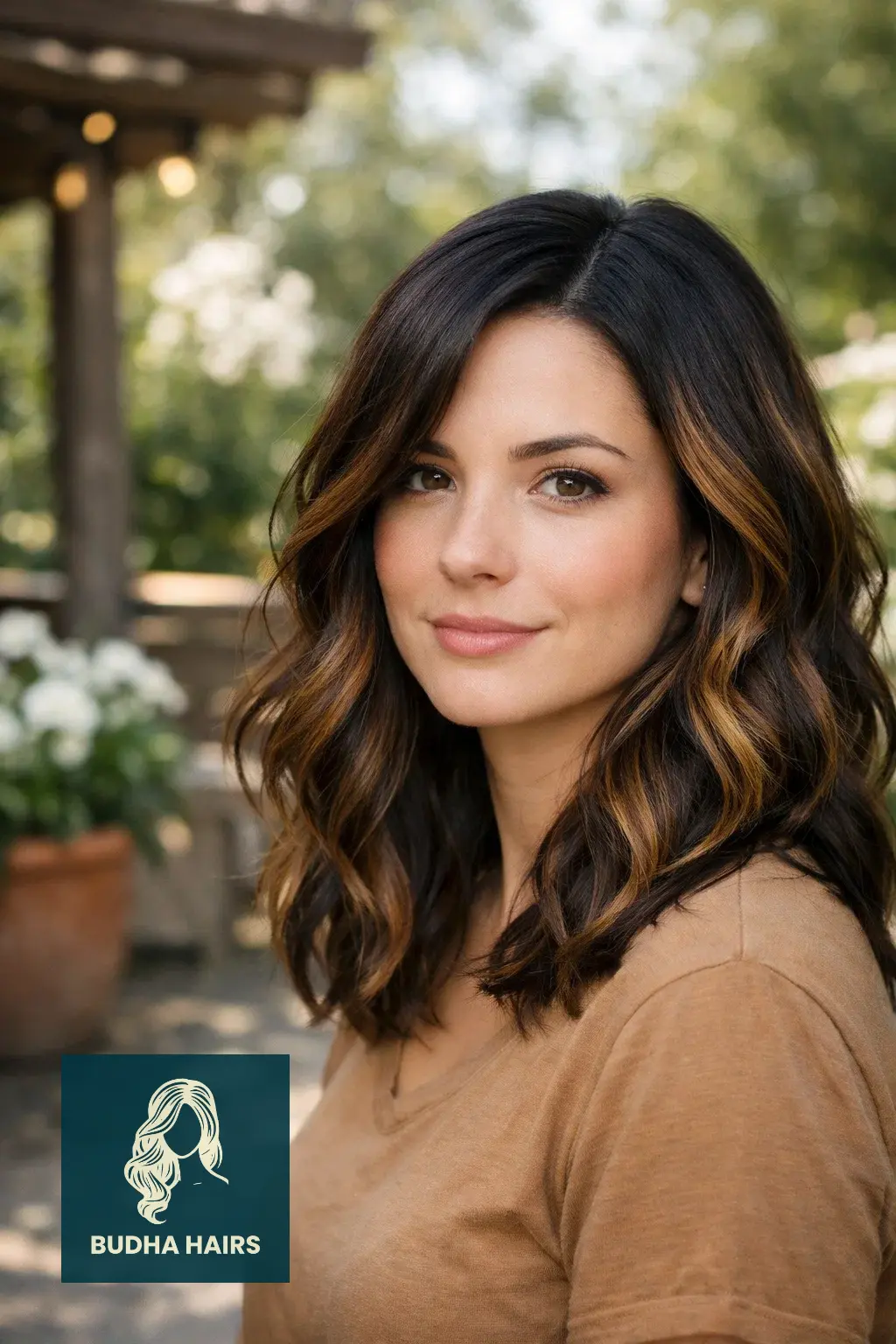 35 Best Black Hair with Brown Highlights: Top Ideas 2026 34 Caramel Swirl Cloud Balayage