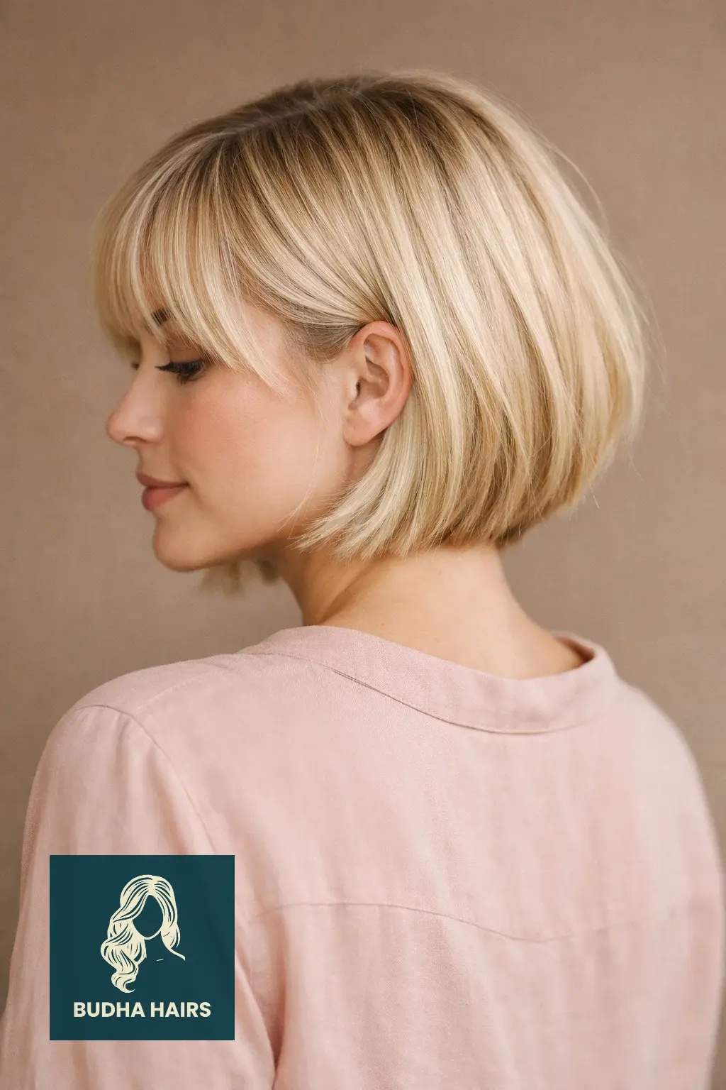 30 Blonde Bob Hairstyles That Look Fresh and Stylish 4 Champagne Blonde Bob with Wispy Bangs