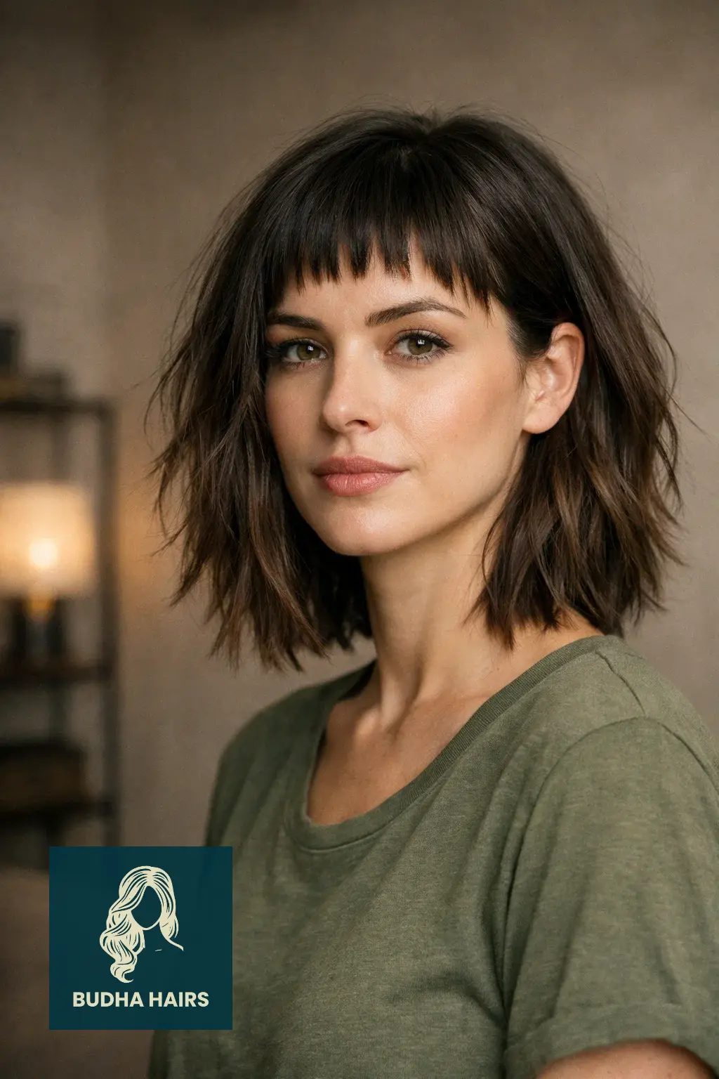 30 Cute Lob Hairstyles for Thin Hair 18 Choppy Lob with a "Micro-Fringe"