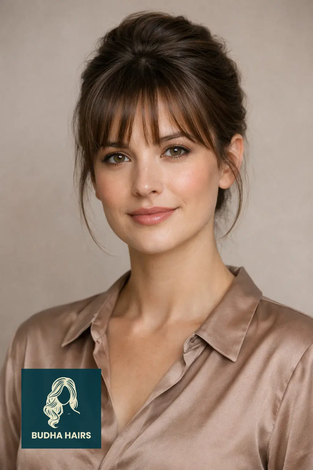 30 Elegant Hairstyles with Bangs: Stunning Formal Looks for 2026 5 Classic French Twist with Wispy Fringe