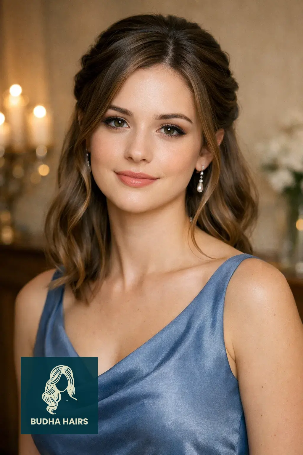 30 Stunning Prom Hairstyles for Medium Length Hair (2026 Trends) 1 Classic Half-Up Half-Down with Twists