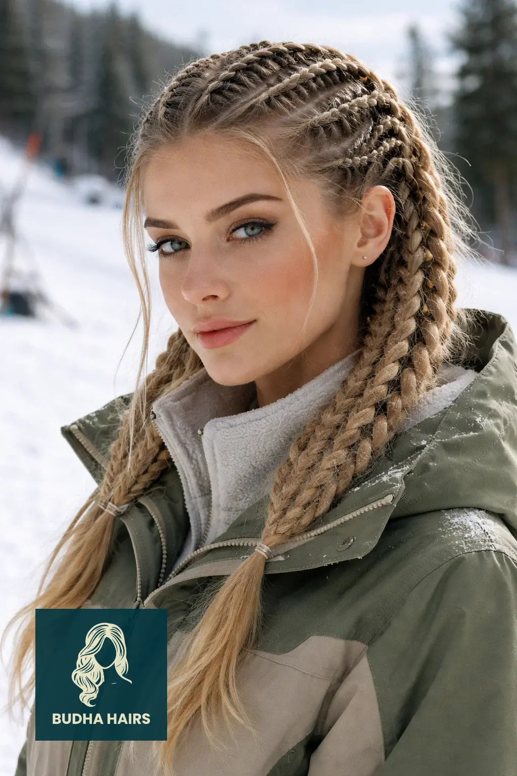 30 Best Skiing Hairstyles to Wear Under a Helmet for 2026 11 Compressed "Ladder" Braids