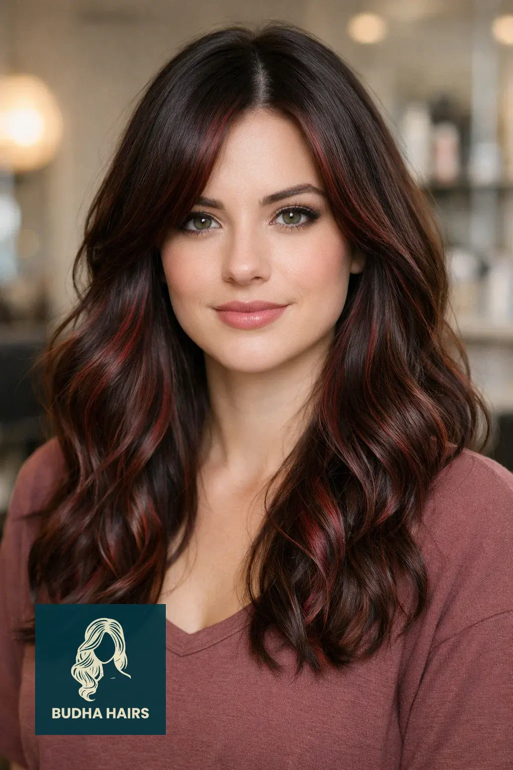 30 Best Cherry Cola Balayage Ideas for a Bold Look 2026 17 Cool Cocoa with Cherry Babylights