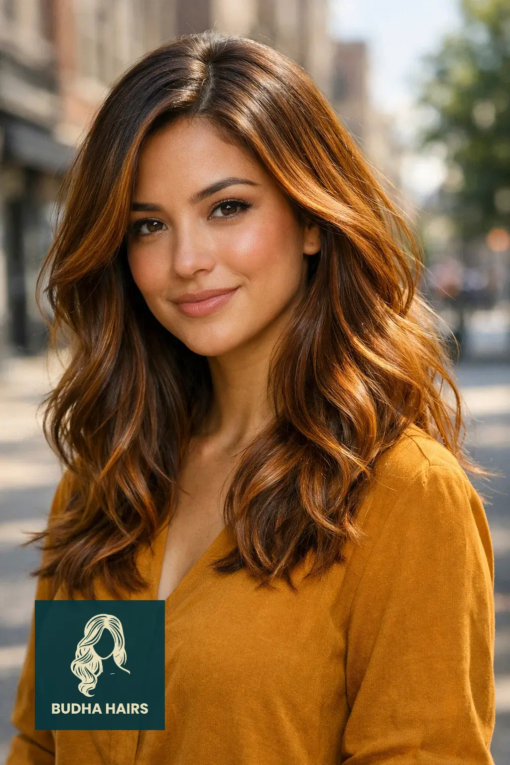 35 Best Hair Color for Brown Skin: Top Ideas for 2026 26 Copper-Bronze Ribbon Balayage