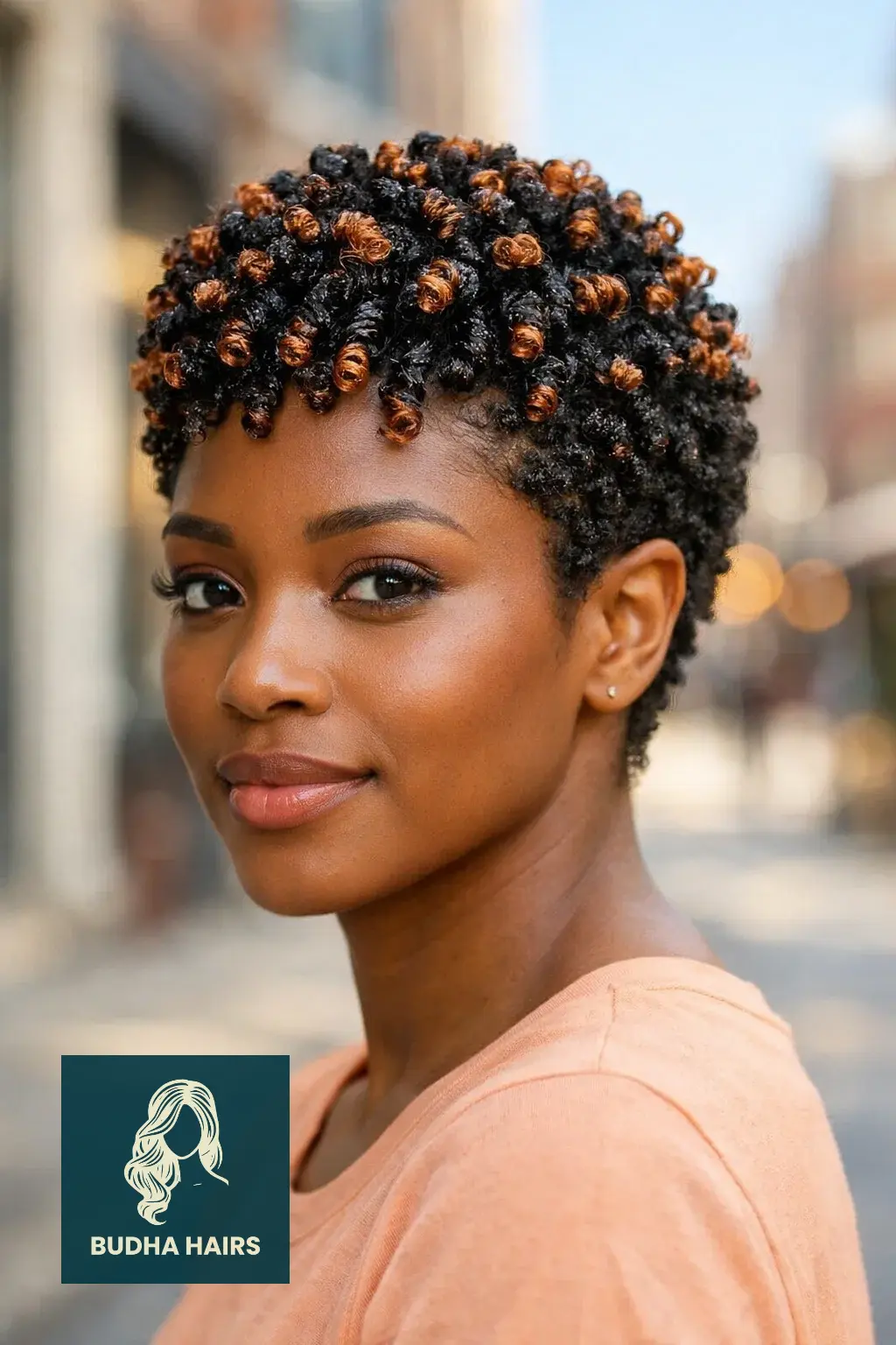 30 Pixie Hairstyles for Black Women That Look Stunning 14 Copper-Tipped Finger Coils