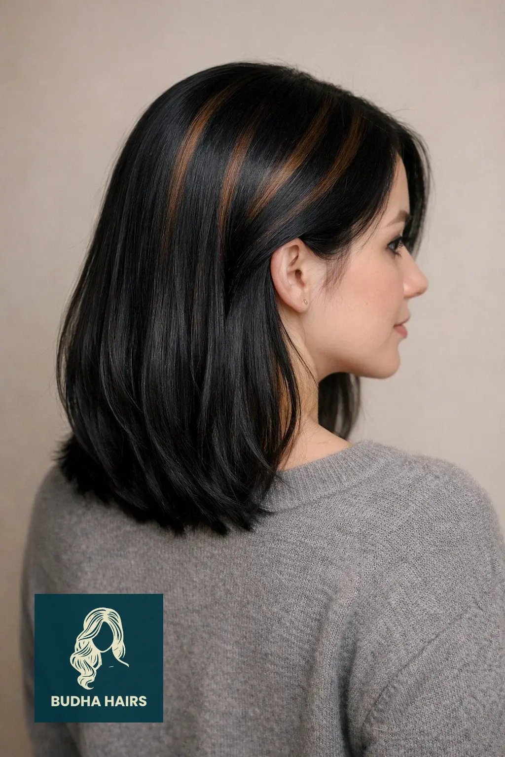 35 Best Black Hair with Brown Highlights: Top Ideas 2026 12 Dark Chocolate "T-Section" Highlights