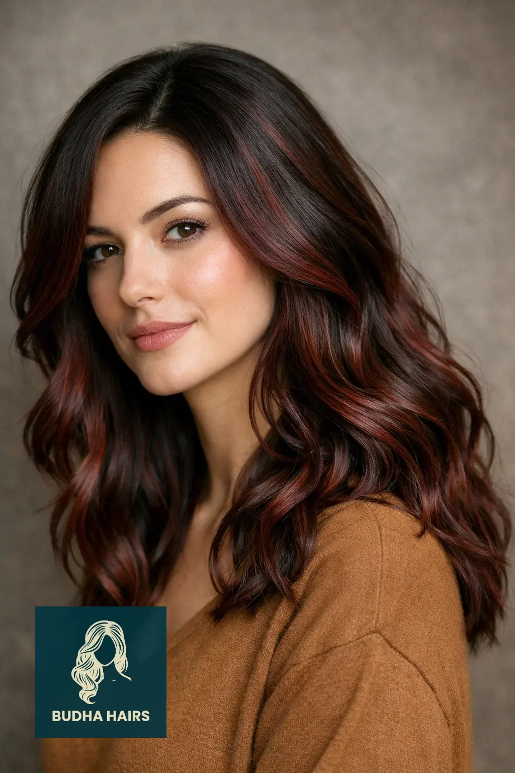 30 Best Cherry Cola Balayage Ideas for a Bold Look 2026 6 Dark Chocolate with "Vintage Cherry" Balayage