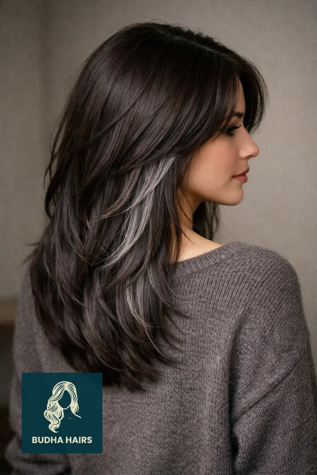 30 Best Brown Hair with Silver Highlights Ideas for 2026 23 Dark Clove with Silver Underlights