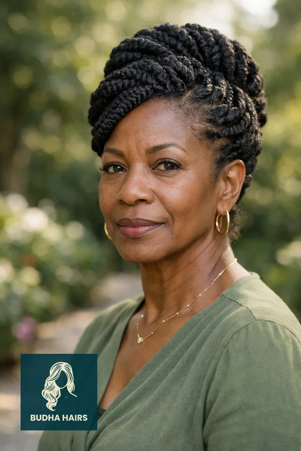 25 Easy and Elegant Updo Hairstyles for Older Black Women 23 Double Strand Twist Updo