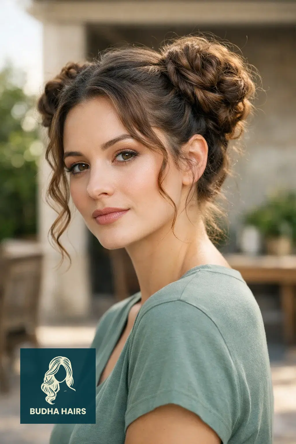 25 Chic Elegant Curly Hairstyles to Elevate Your Look 22 Elegant Twisted Double Buns