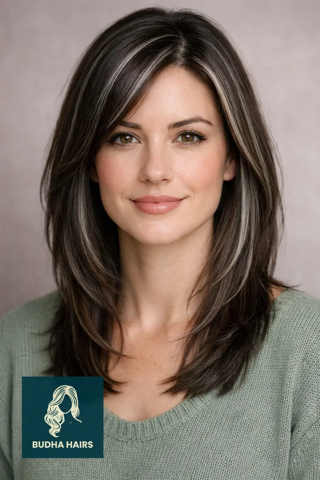 30 Best Brown Hair with Silver Highlights Ideas for 2026 4 Espresso Base with Platinum Silver Micro-lights