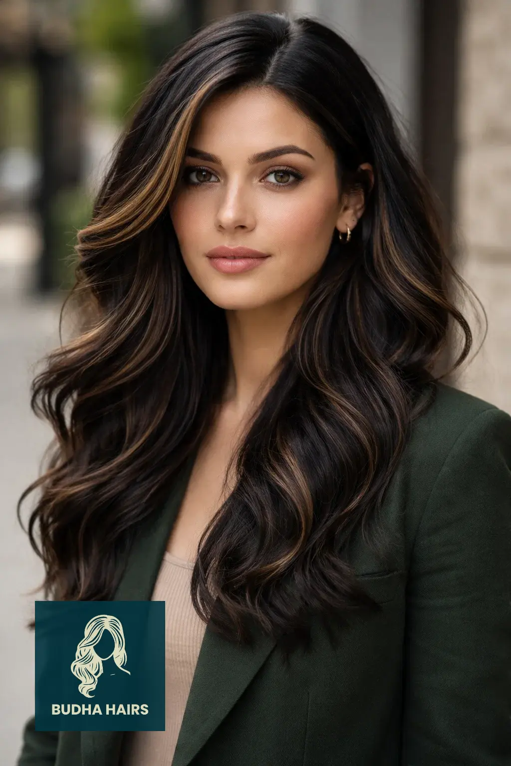 35 Best Black Hair with Brown Highlights: Top Ideas 2026 6 Espresso and Walnut "Ribbon" Highlights