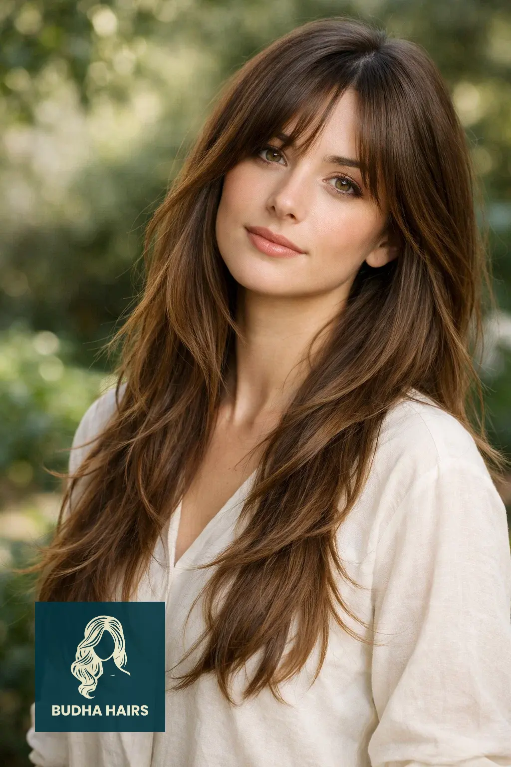 30 Face Framing Layers with Bangs That Add Soft Texture 18 Extra Long Hair with Ghost Layers and Curtain Bangs