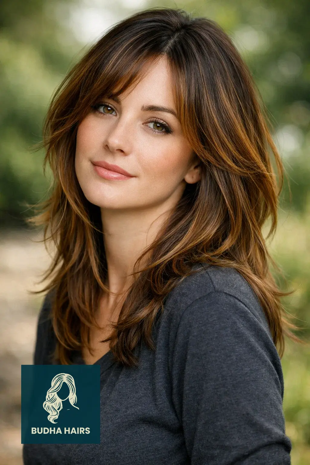 25 Must-Try Honey Blonde Balayage on Dark Hair Styles 5 Face-Framing layers with Amber Undertones