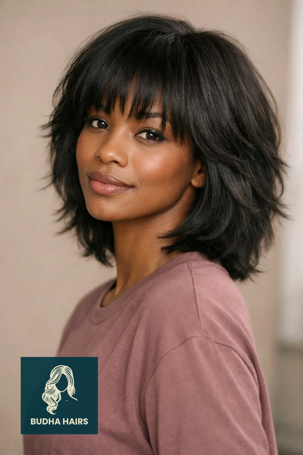 Feathered Hairstyles for Black Women: 30 Iconic & Modern Looks 18 Feathered Bob with Bangs on Natural Hair