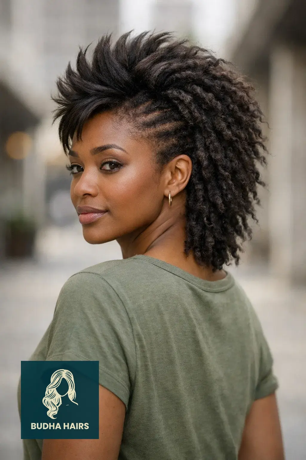 Feathered Hairstyles for Black Women: 30 Iconic & Modern Looks 23 Feathered Mohawk with Braid-Out Texture