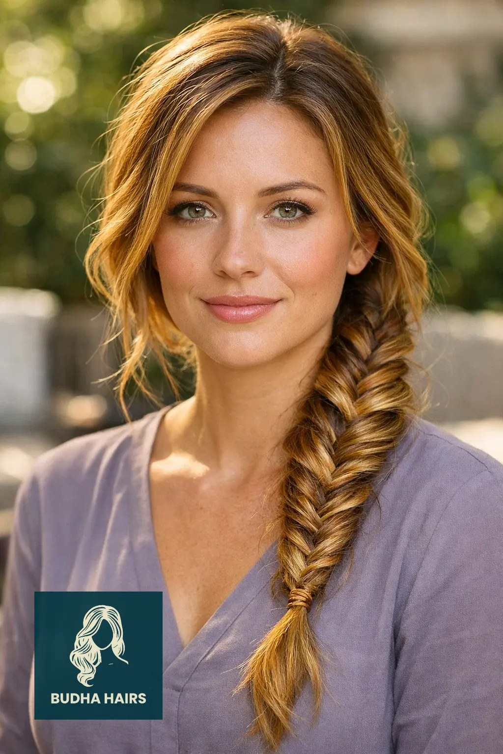 Strawberry Blonde Balayage: 25 Stunning Ideas for a 2026 Glow 17 Fishtail Braid with Gilded Highlights