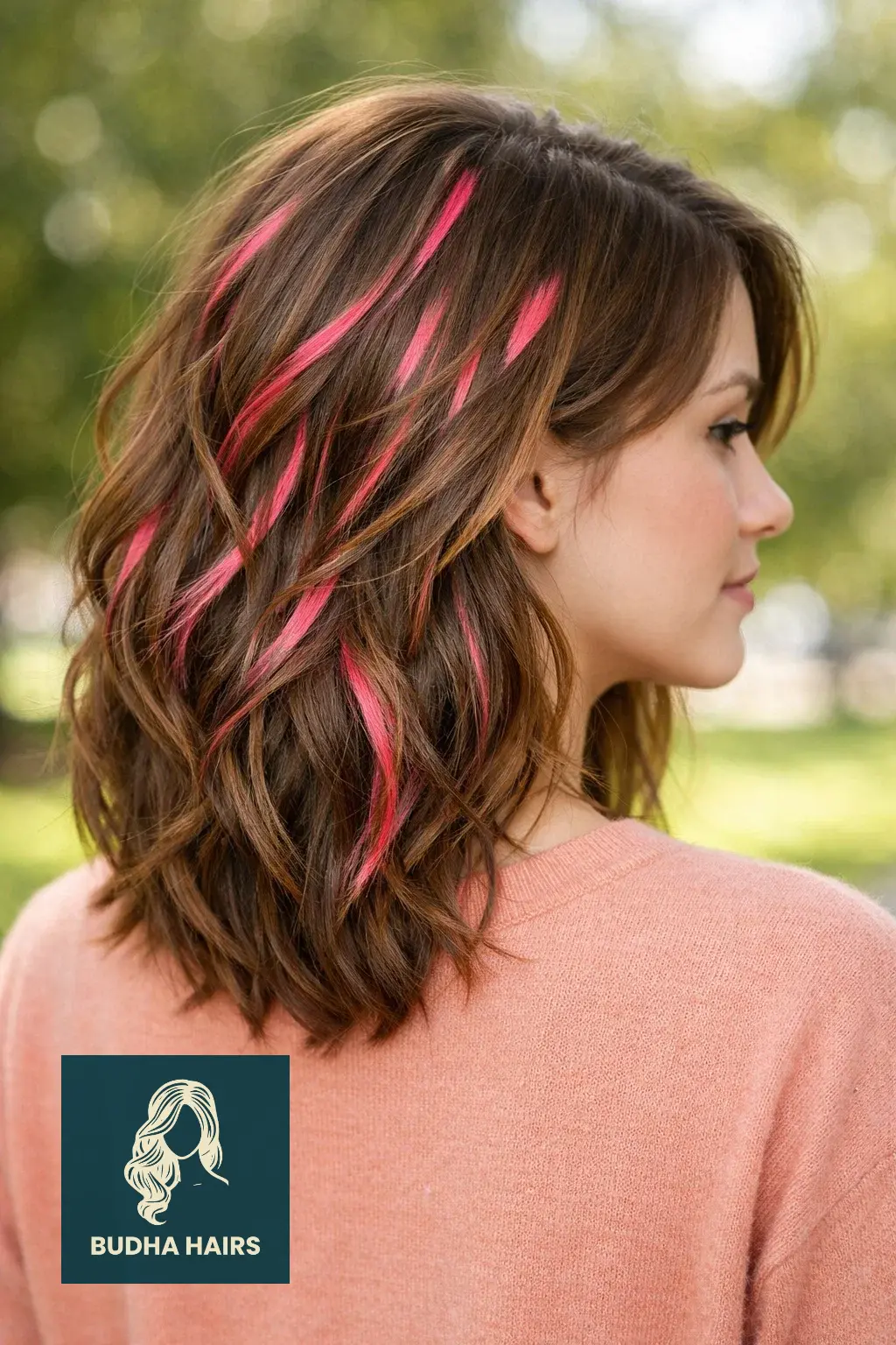 30 Best Pink Highlights in Brown Hair: Top Ideas for 2026 11 Flamingo Pink "Shattered" Highlights