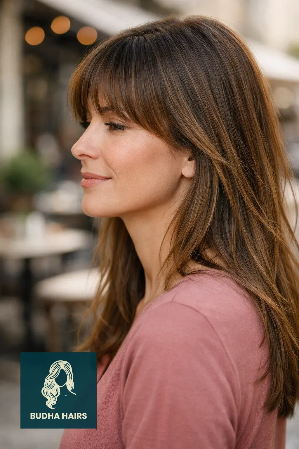 25 Bangs for Older Women with Long Hair That Look Youthful 14 French "Birkin" Bangs