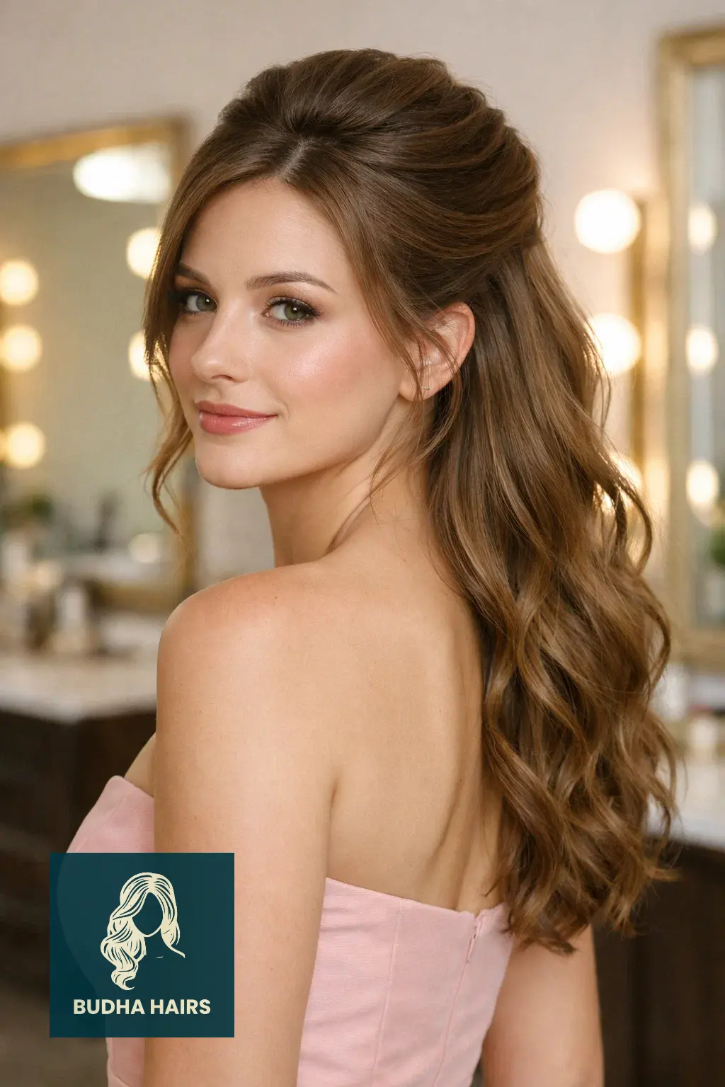 30 Stunning Prom Hairstyles for Strapless Dresses That Turn Heads 3 Half-Up Half-Down with Volume