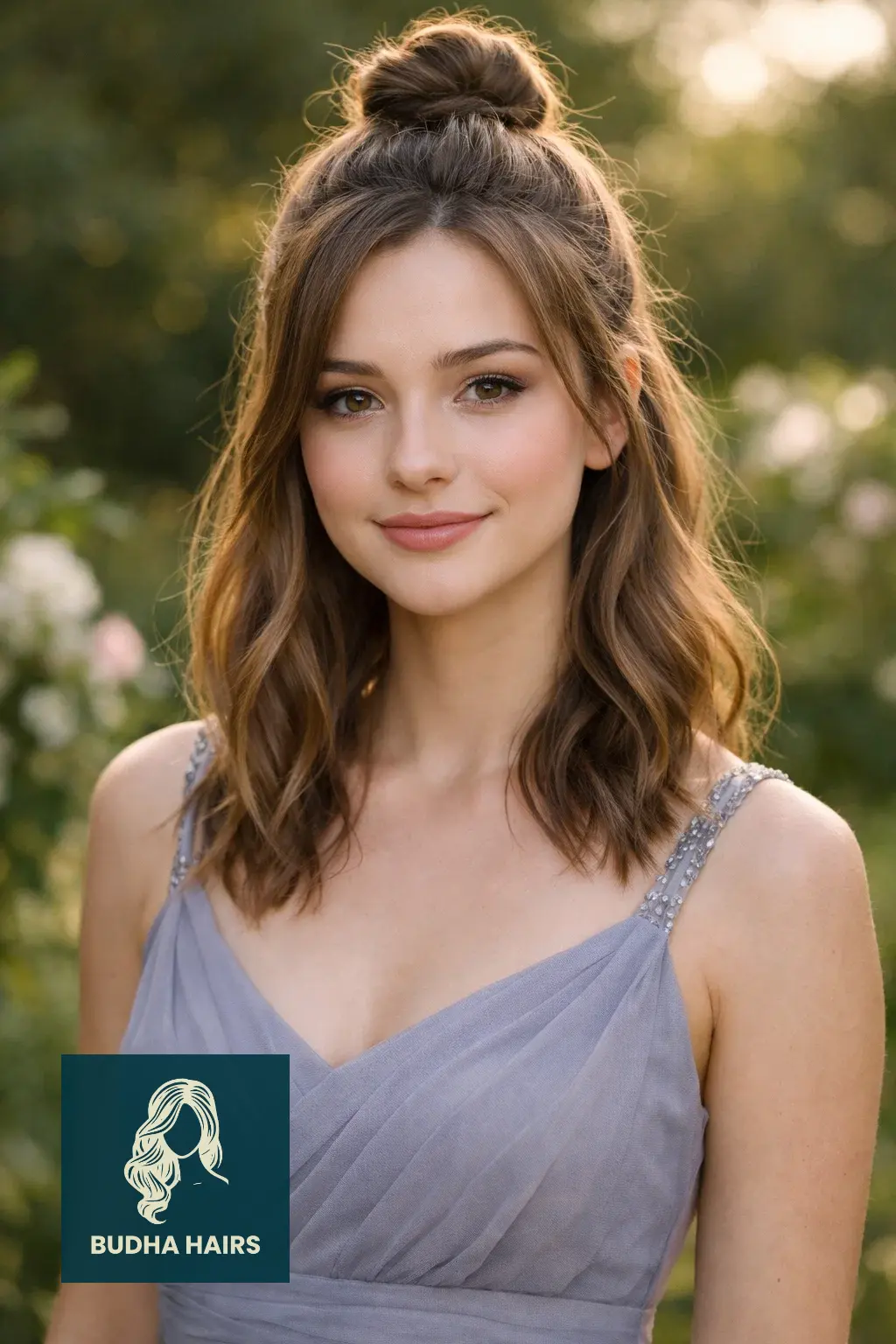 30 Stunning Prom Hairstyles for Medium Length Hair (2026 Trends) 28 Half-Up Top Knot