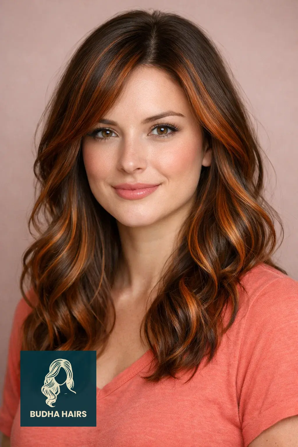 30 Best Red Copper Balayage Ideas for a High-Fashion Look 13 Hazelnut Base with Bold Copper Ribbons