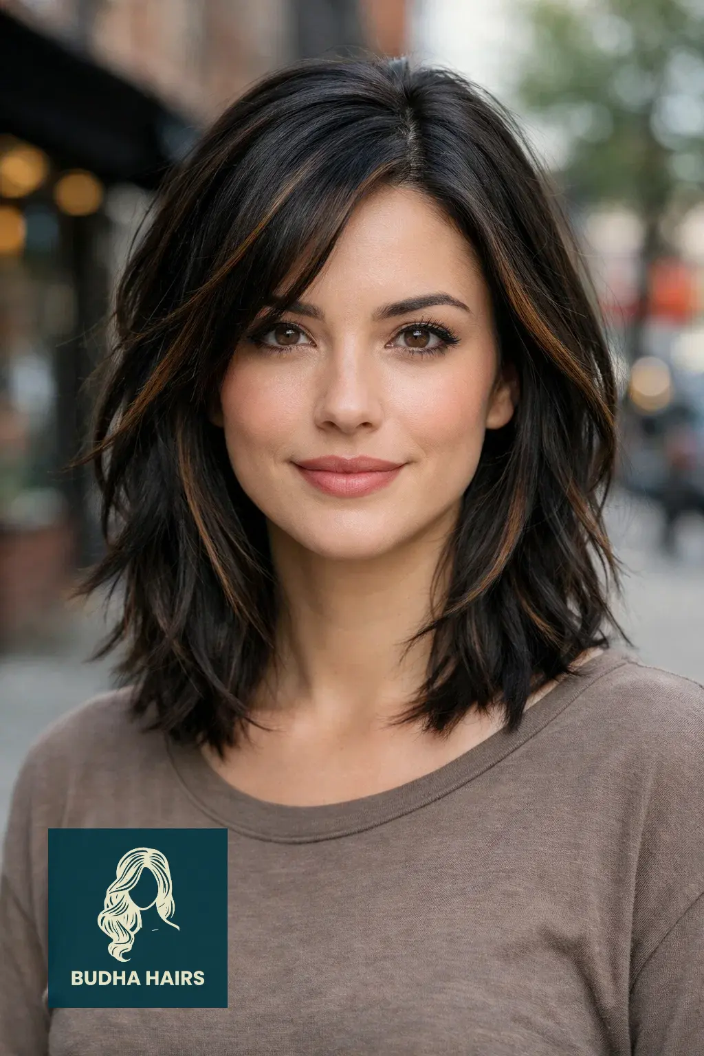35 Best Black Hair with Brown Highlights: Top Ideas 2026 28 Hazelnut "Shattered" Highlights