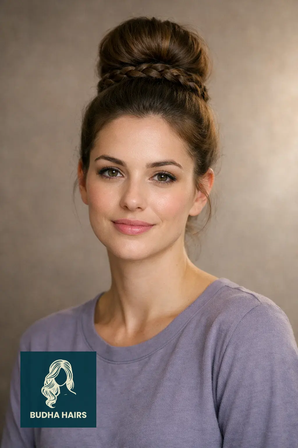 30 Bridal Shower Hairstyles for the Bride That Look Stunning 28 High Bun with Braided Base Wrap